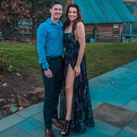 Lulu's Mood of the Night Black Floral Print Maxi Dress Size Medium - Picture 5 of 10